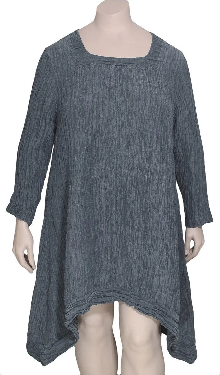 GRIZAS Silk Linen Square Neck Tunic / Dress