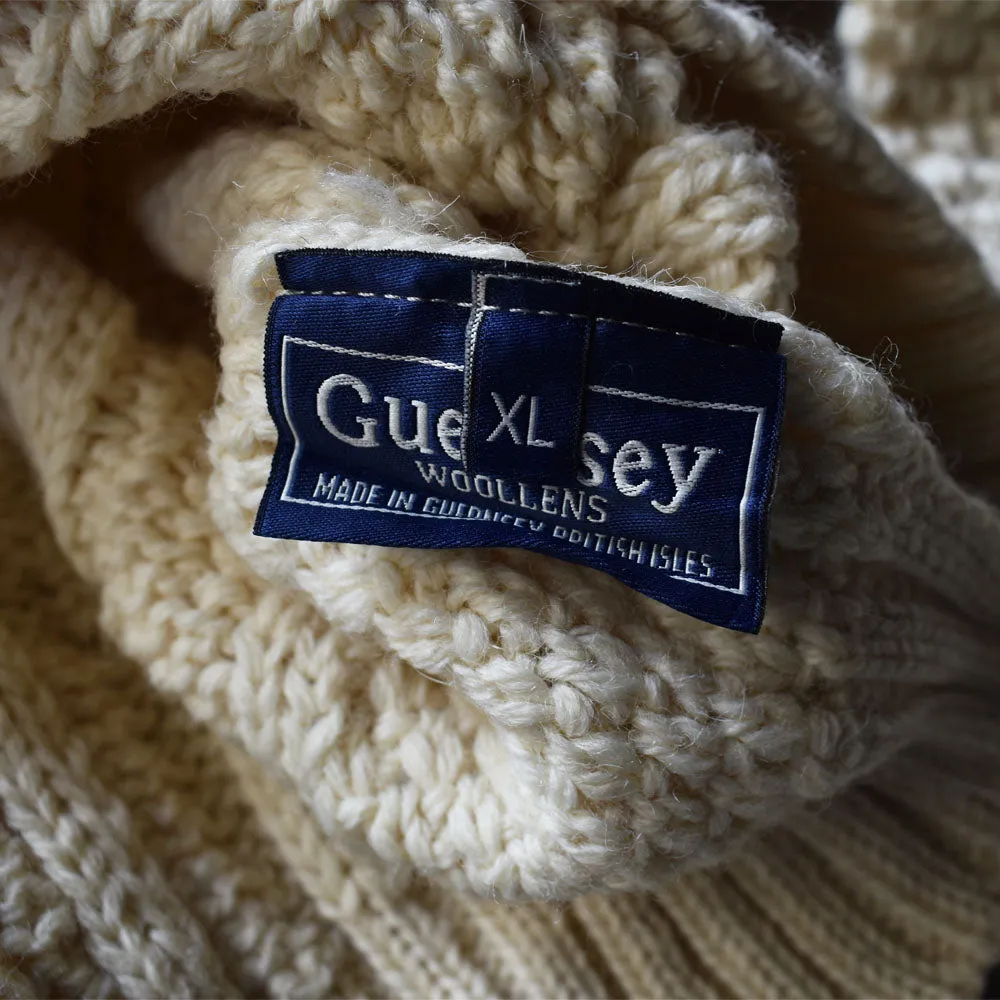 Guernsey WOOLLENS ハンドニット ウールセーター　アイルランド製　230123