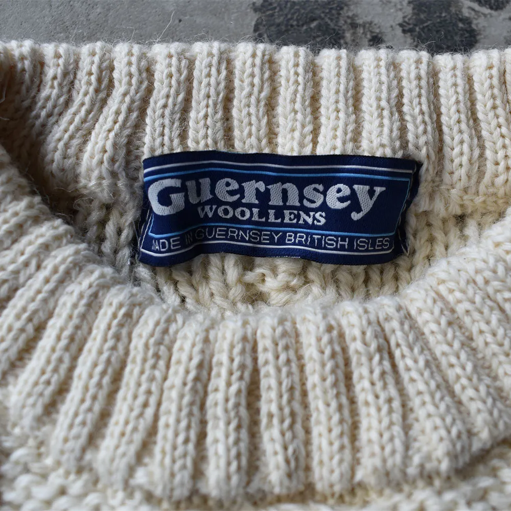 Guernsey WOOLLENS ハンドニット ウールセーター　アイルランド製　230123