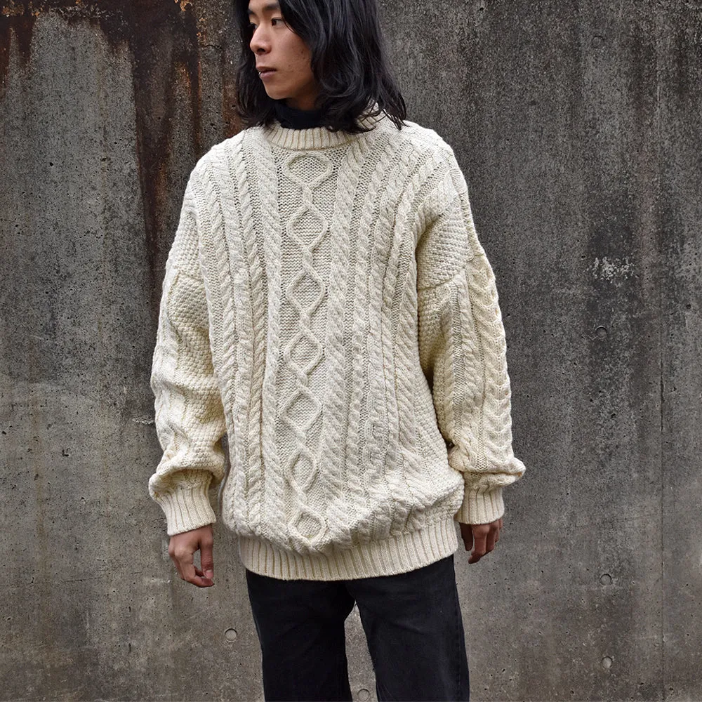 Guernsey WOOLLENS ハンドニット ウールセーター　アイルランド製　230123