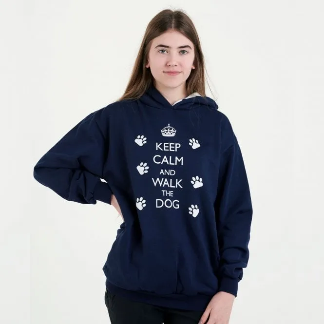 Hazy Blue Women's Keep Calm and Walk The Dog Hoodie