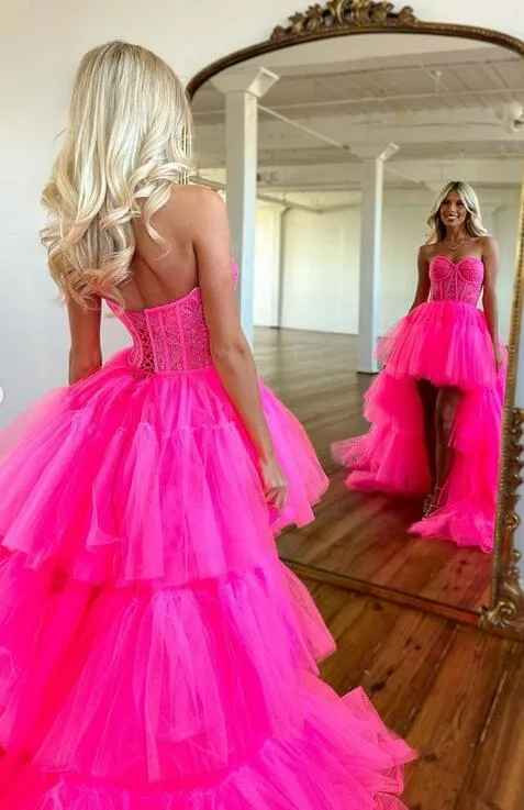 High Low Prom Dress Long ,Formal Dress, Evening Gown, Party Dresses PC1094