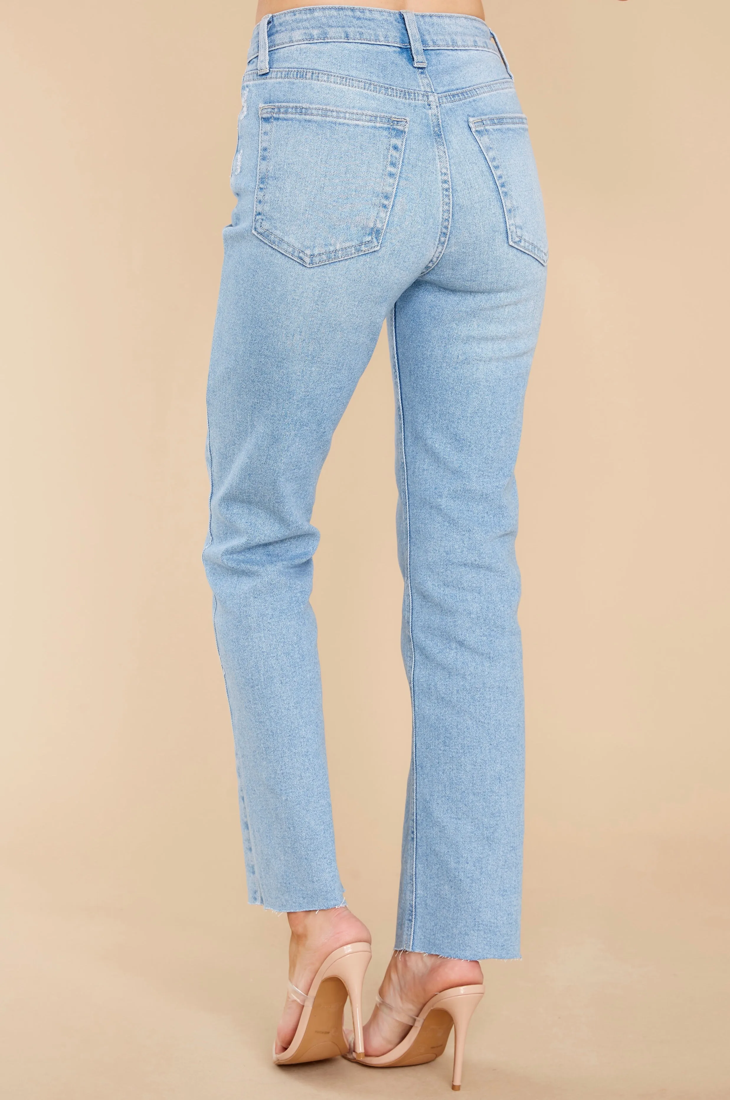 High Standards Light Wash Cropped Straight Jeans