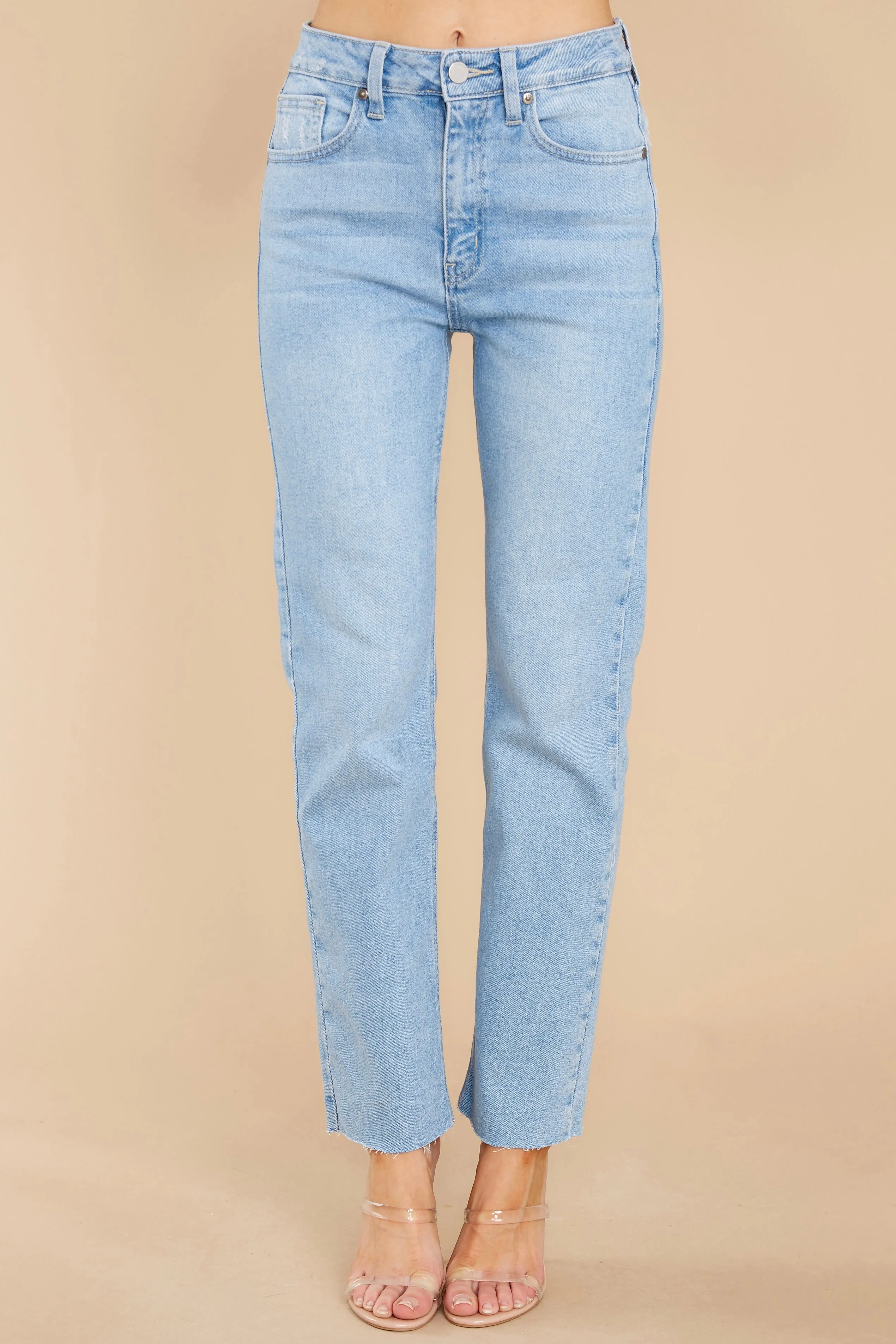 High Standards Light Wash Cropped Straight Jeans