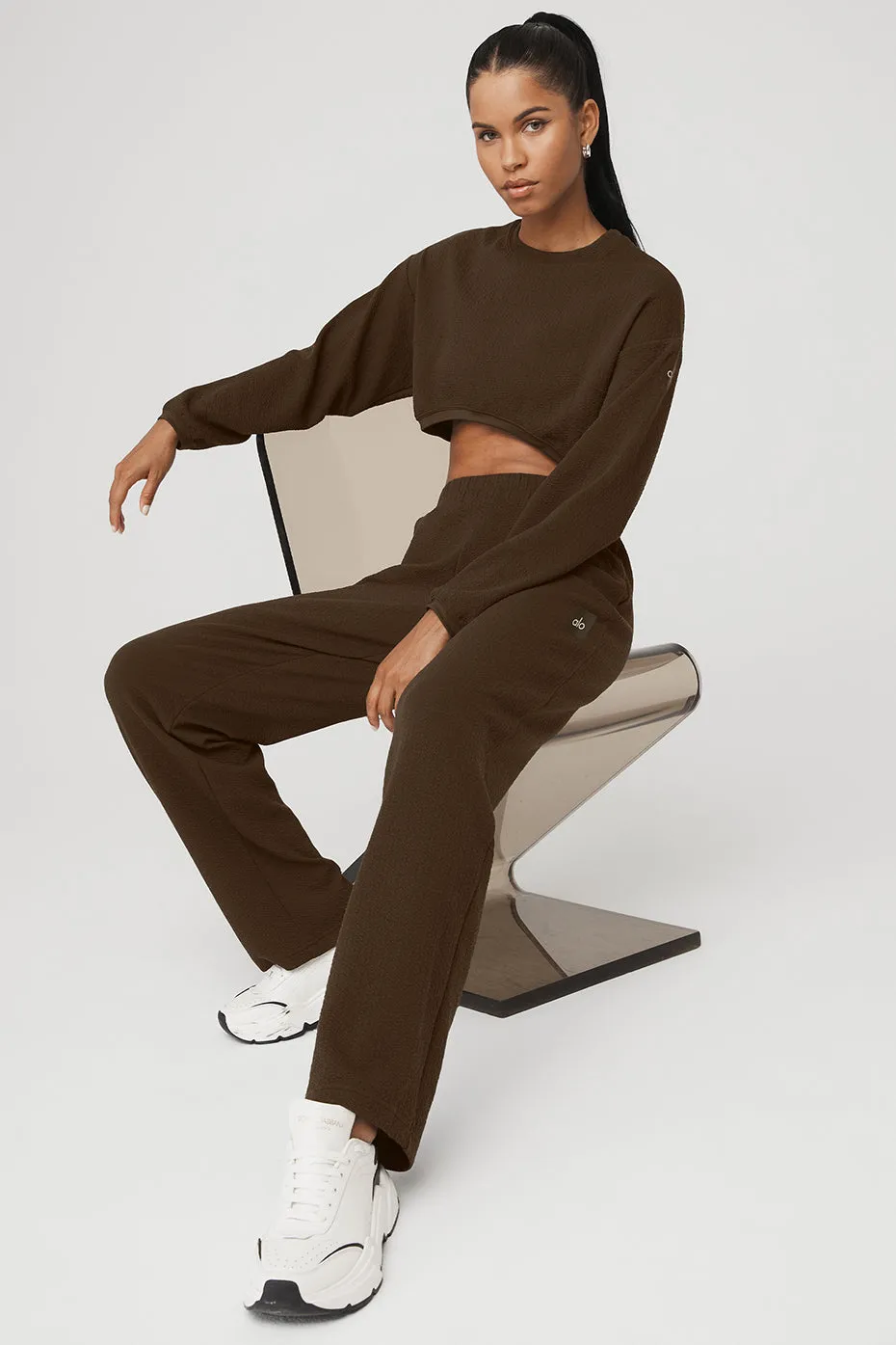 High-Waist Tailored Sweatpant - Espresso