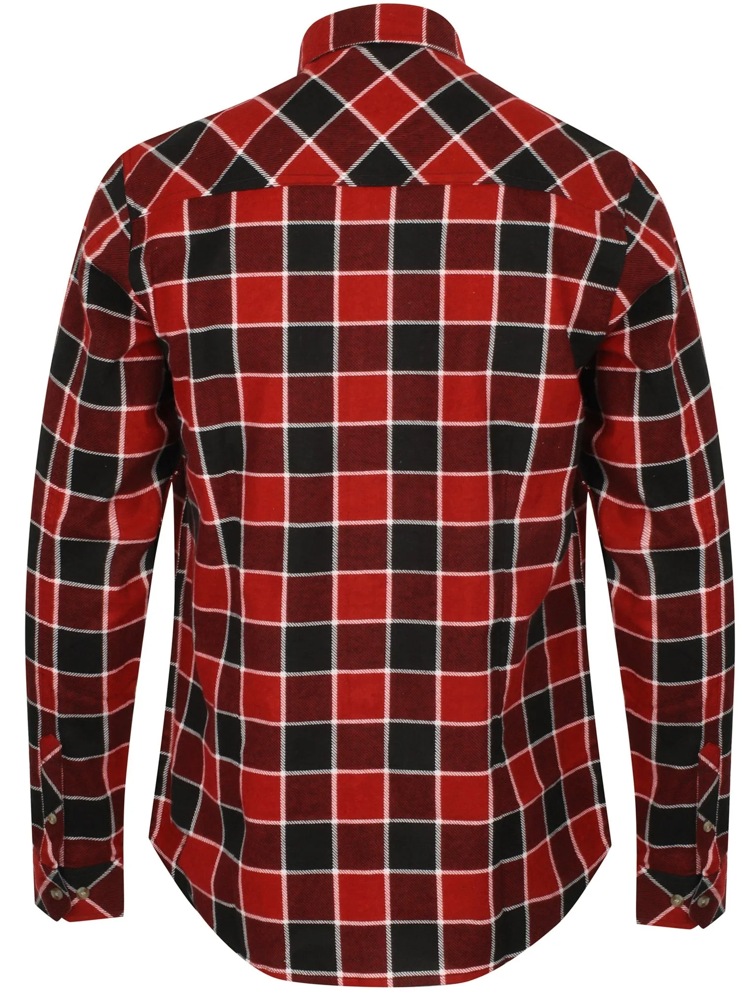 Hulverston Checked Cotton Flannel Shirt In Rio Red - Tokyo Laundry