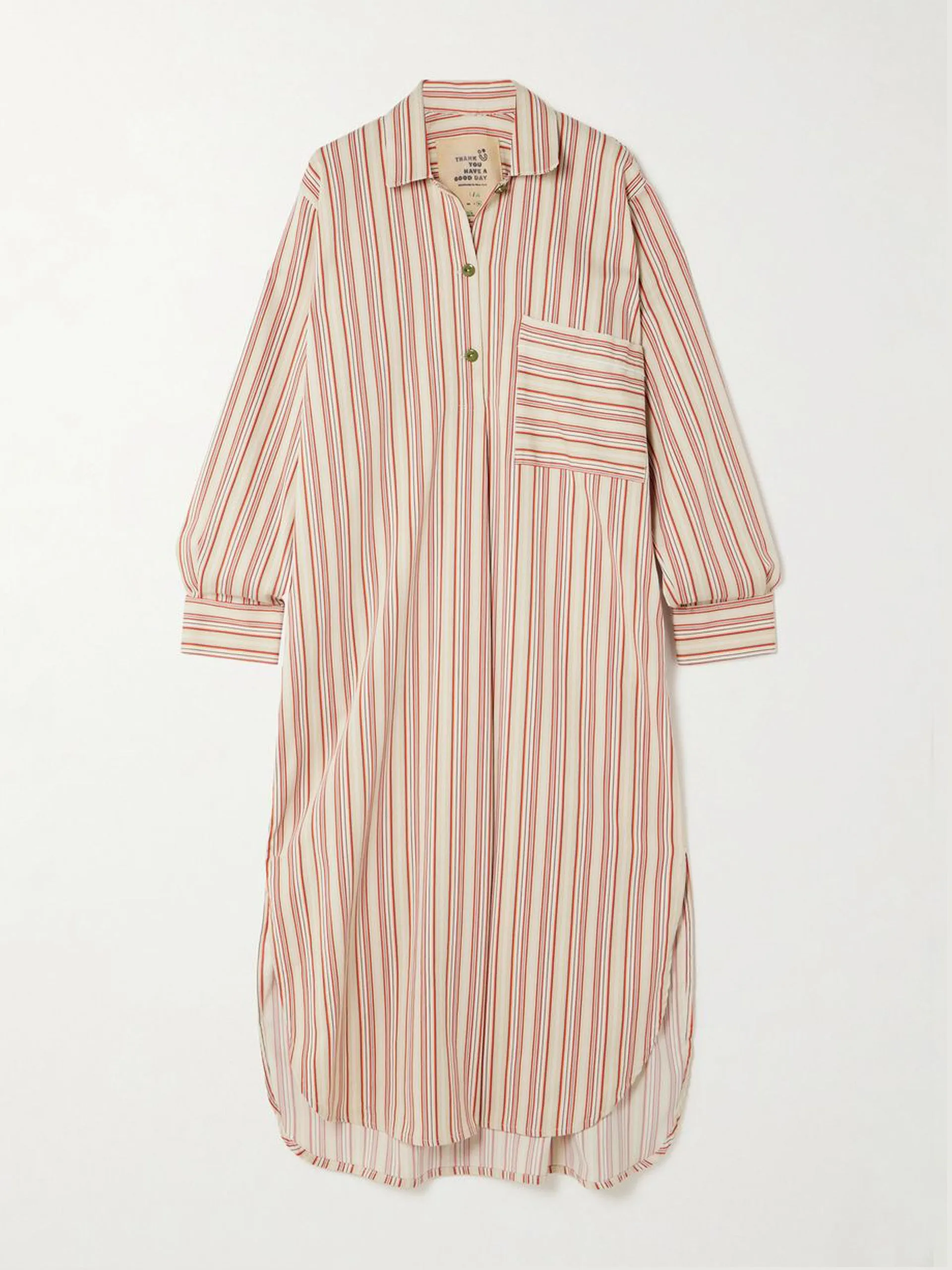 Hutton striped cotton-blend tunic