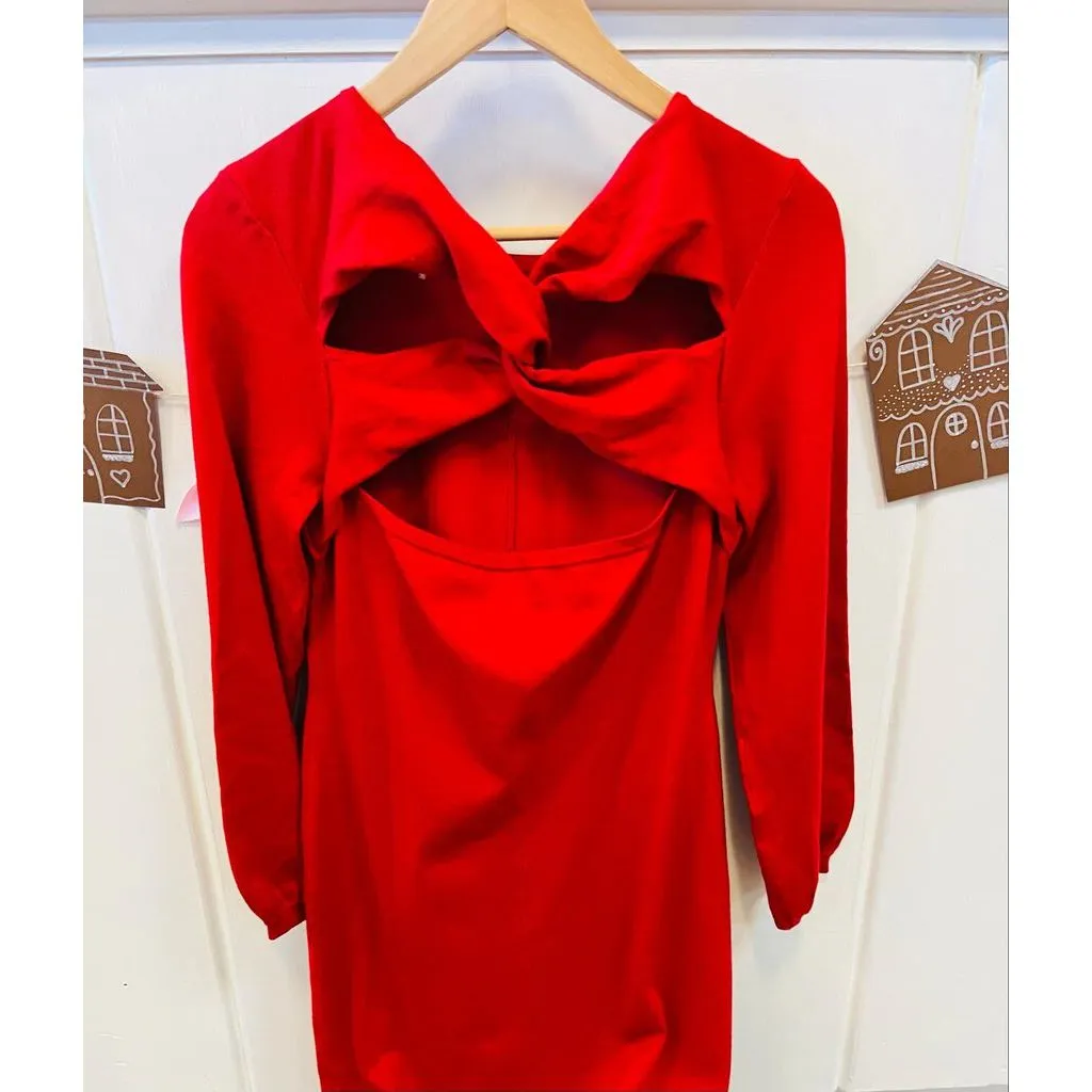 J Crew NWT Twist-back Red Sweater Dress - Size Small