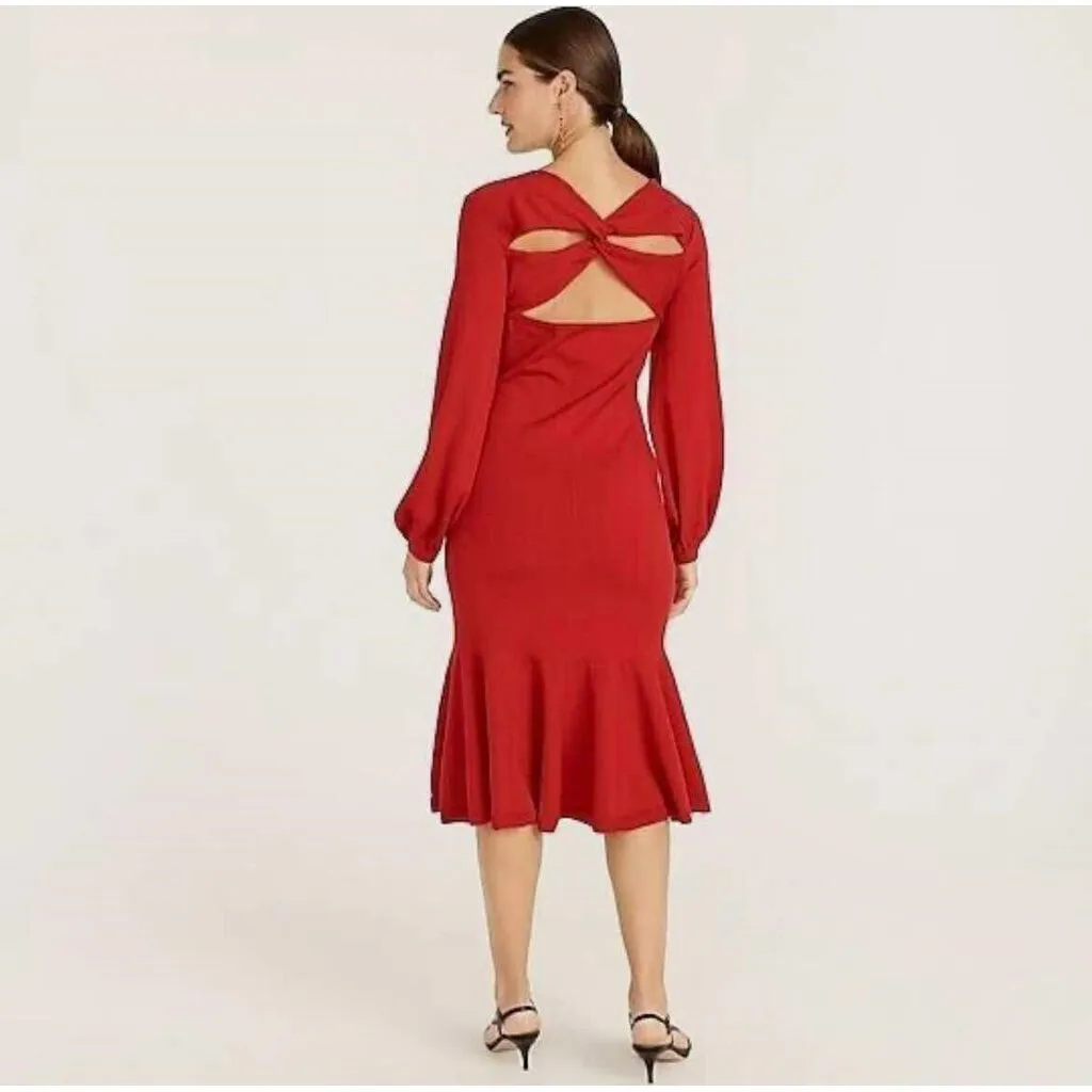 J Crew NWT Twist-back Red Sweater Dress - Size Small