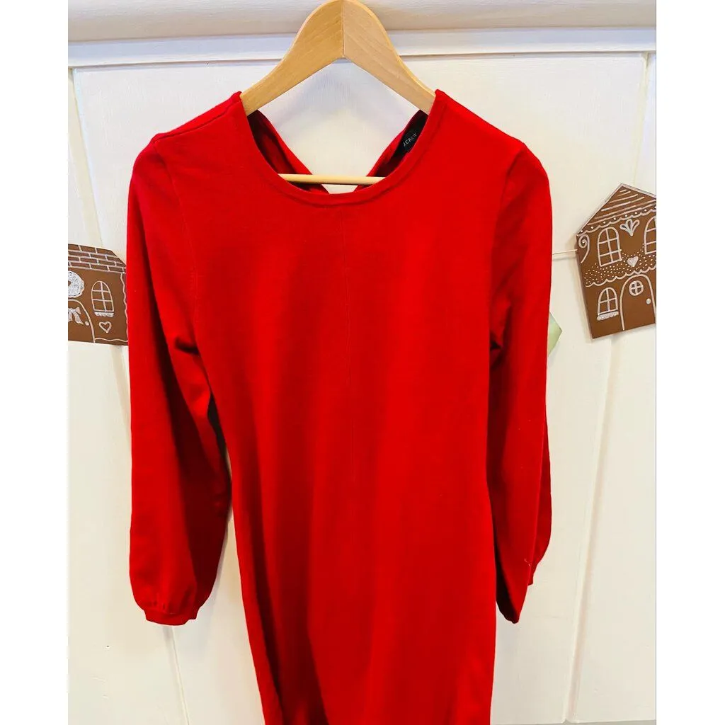 J Crew NWT Twist-back Red Sweater Dress - Size Small