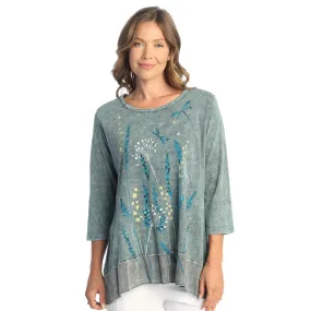 Jess & Jane "Lina" Mineral Washed Tunic with Georgette Contrast - M105-1816 - L Only