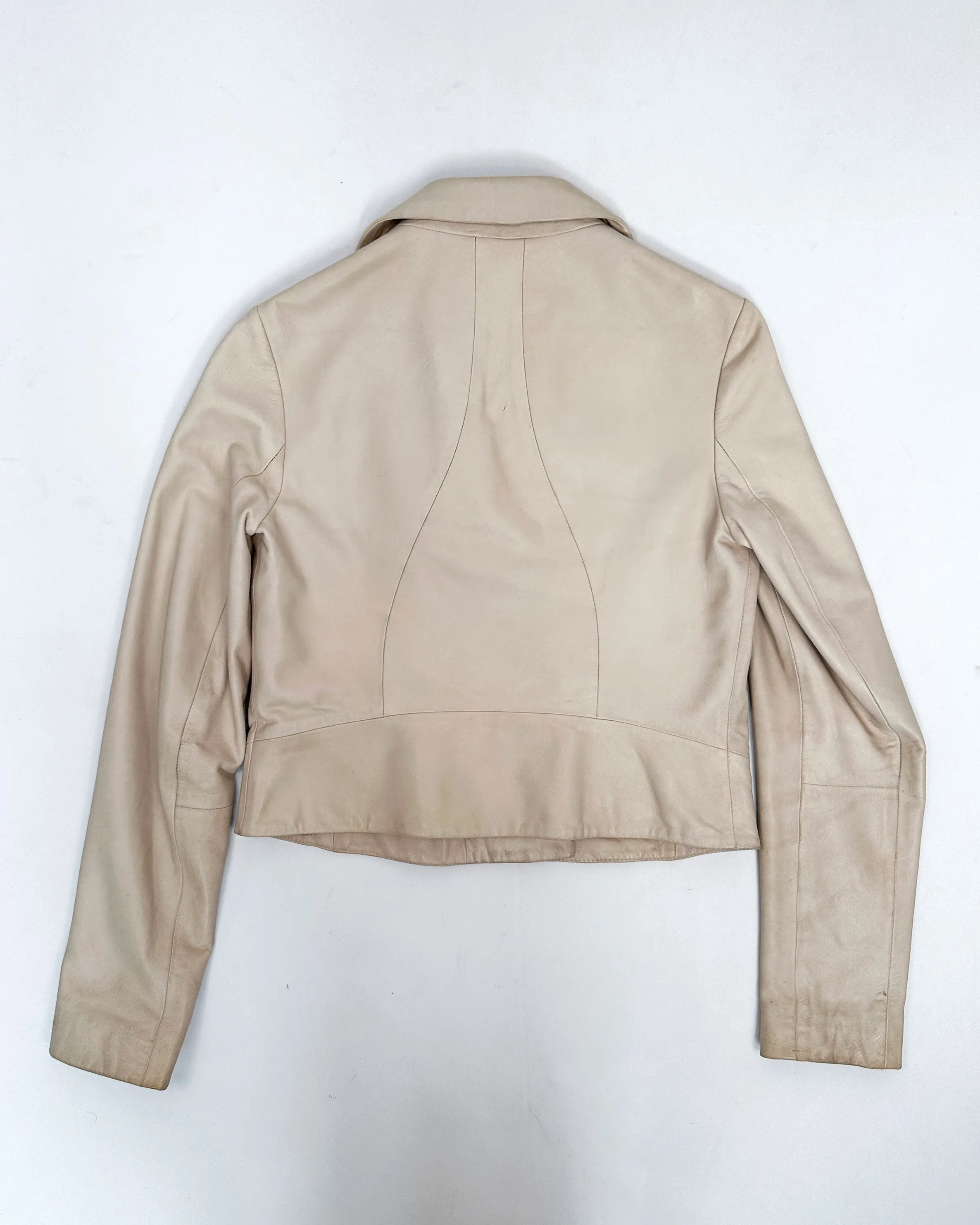 Jil Sander Light Beige Leather Jacket 2000's