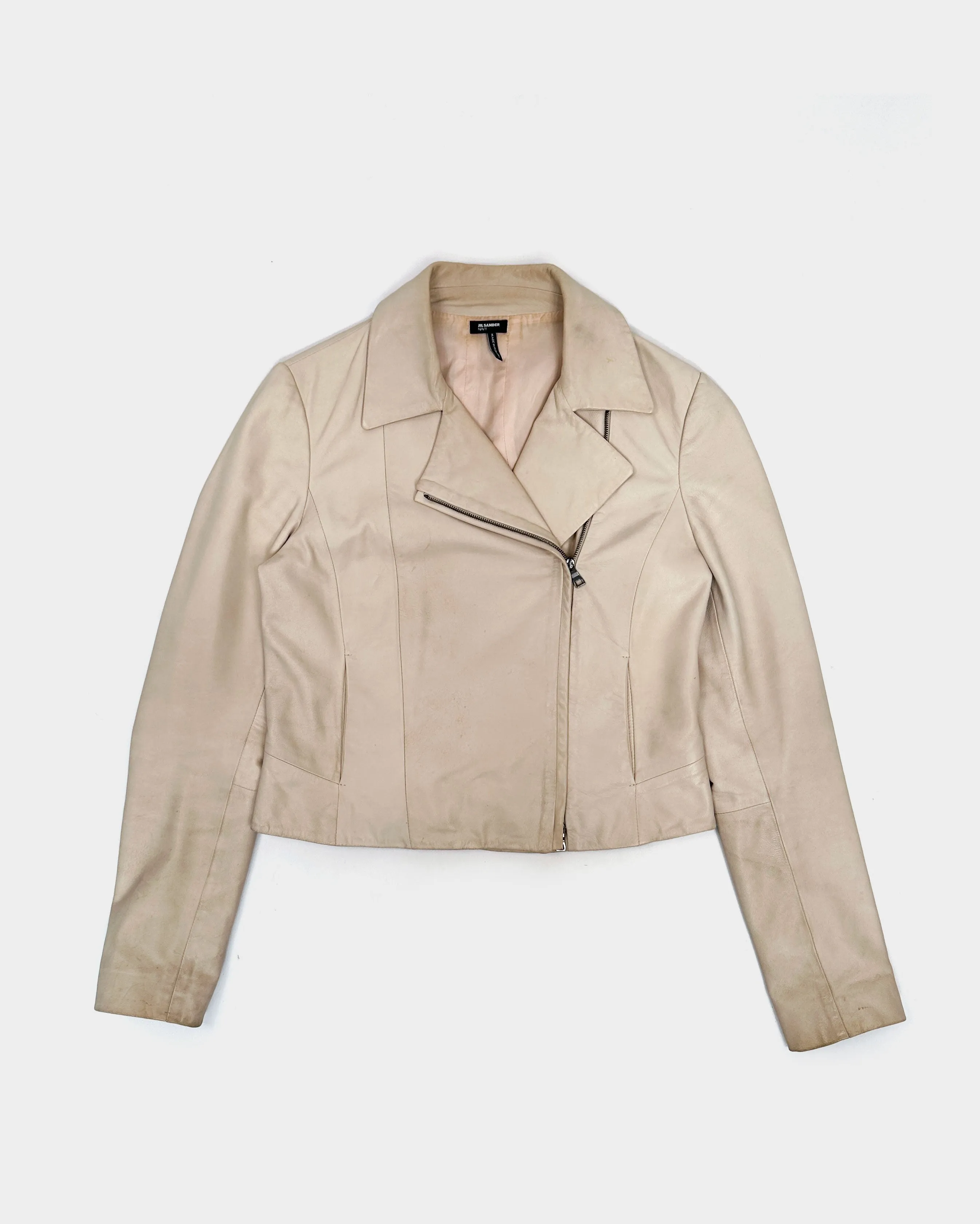 Jil Sander Light Beige Leather Jacket 2000's