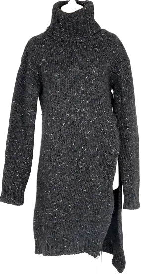 JOHN LAWRENCE SULLIVAN Grey. Turtle Neck Knit Sweater Long Tunic/Mini Dress