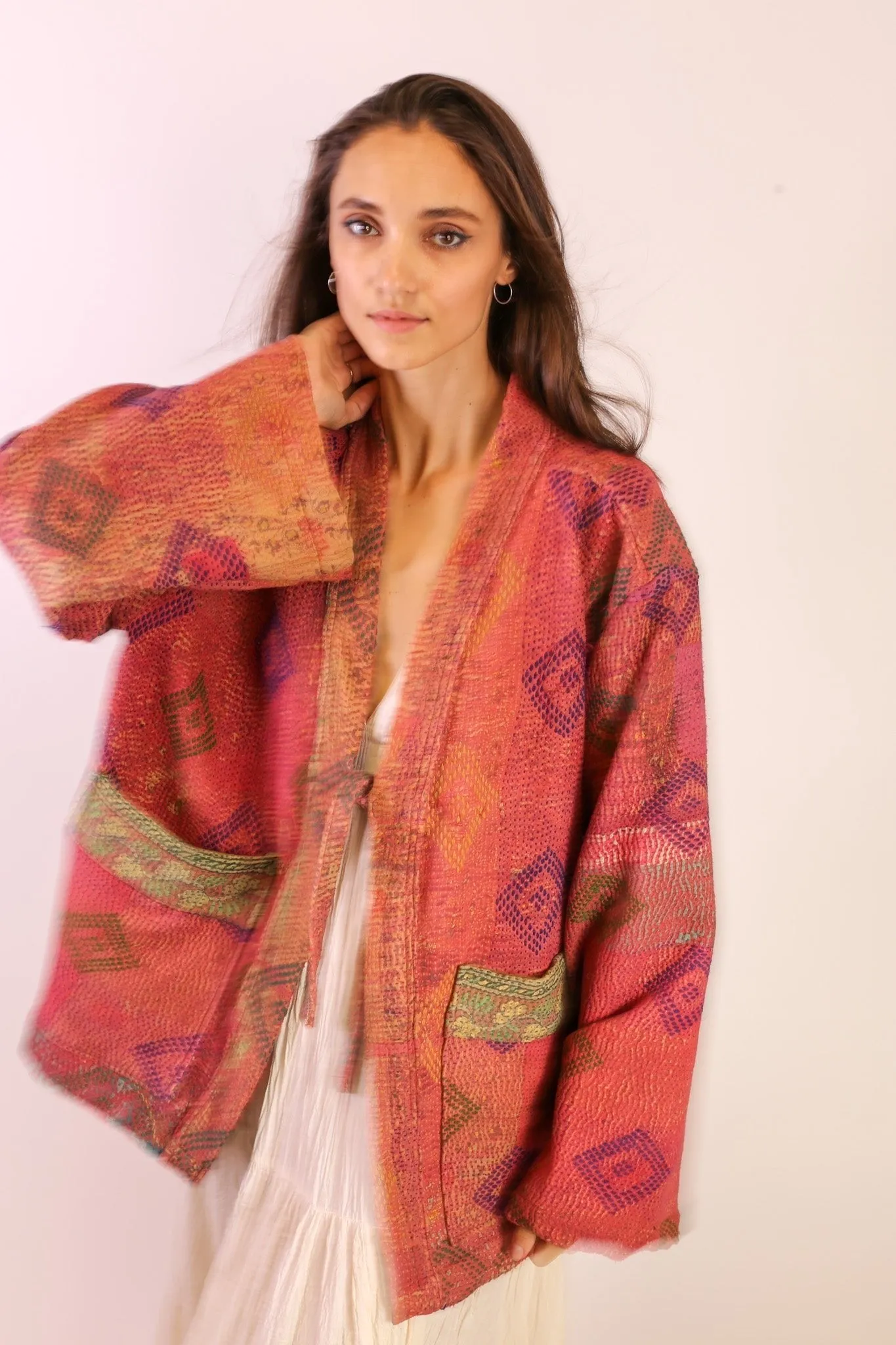 KANTHA FABRIC KIMONO JACKET VALESSA