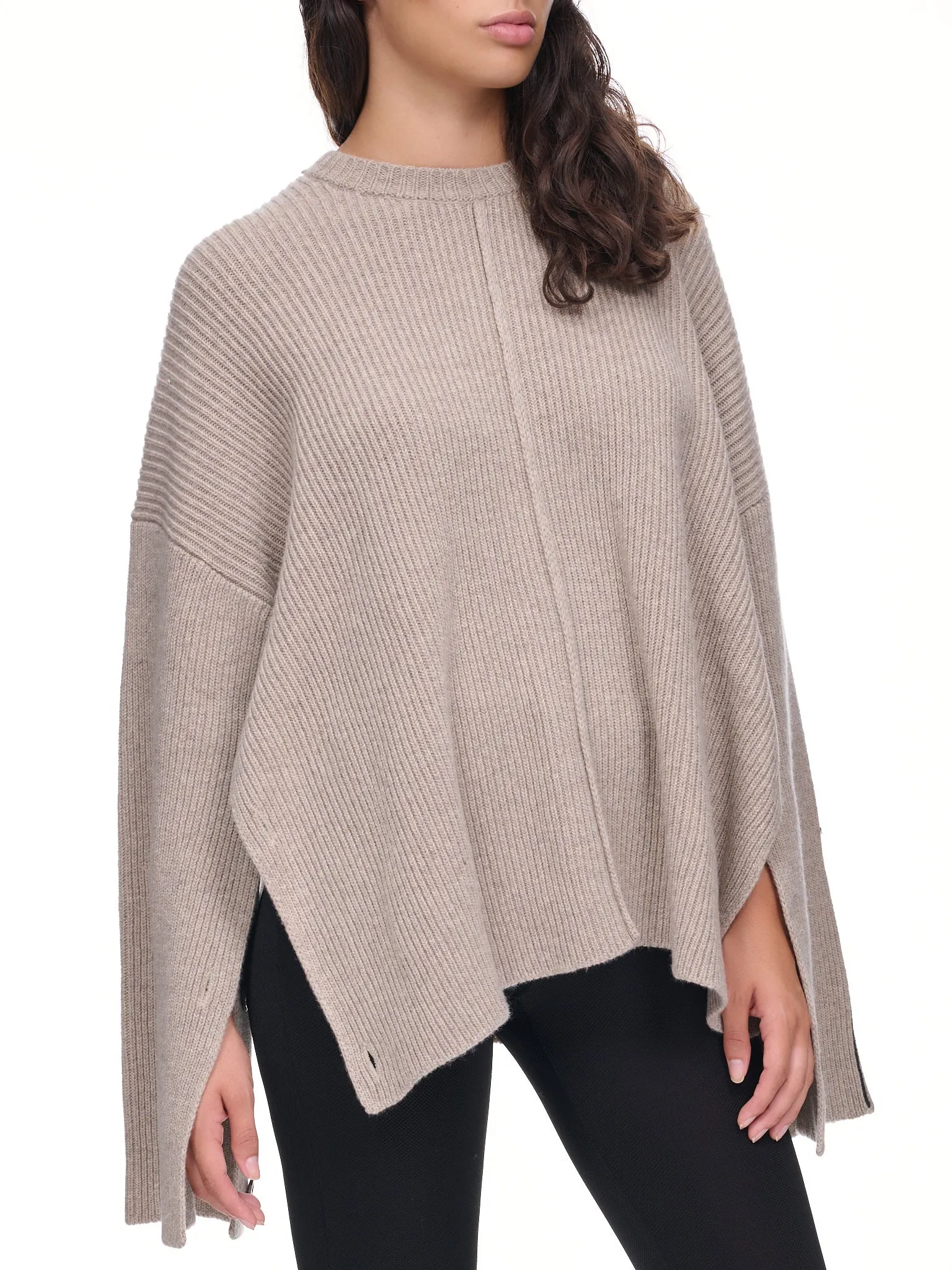 Knit Cape Sweater (PD-723-WOL-YWV004-SAND)