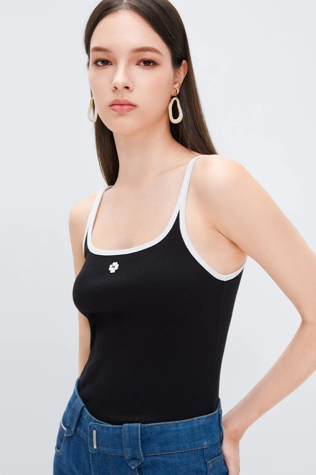 Knitted Camisole With Clover Pattern