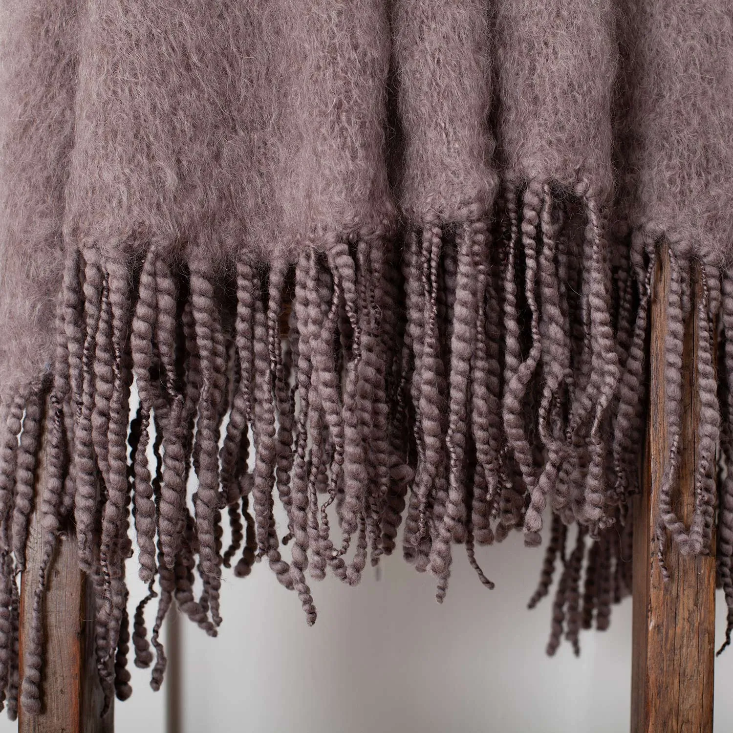 Knitted Mohair Throw Taupe