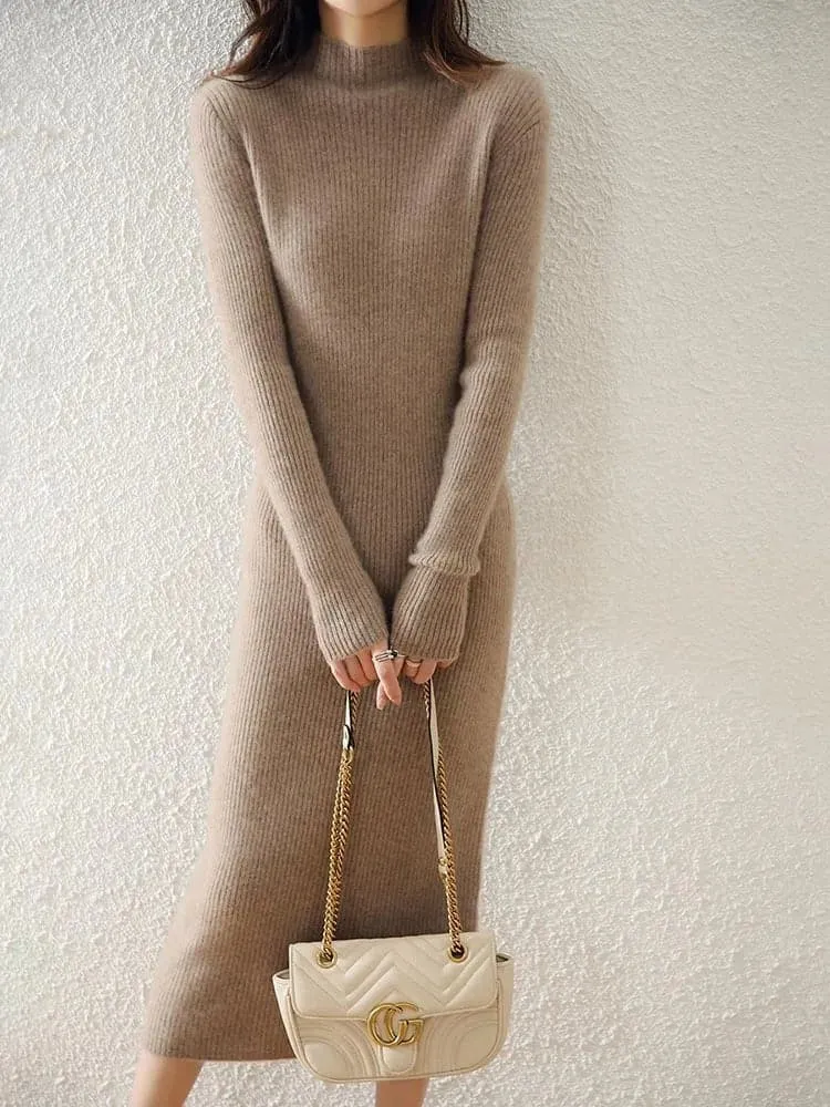 Knitted Wool Sweater Dress