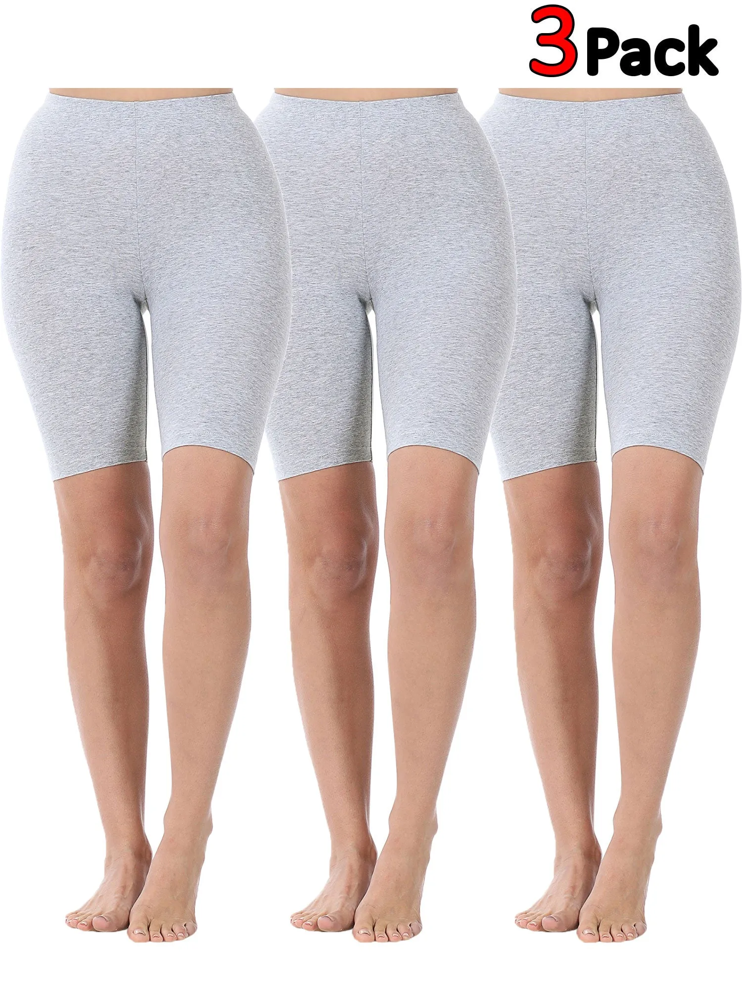 KOGMO Womens Premium Cotton Comfortable Stretch Shorts Leggings 8in Inseam 1-Pack or 3-Pack