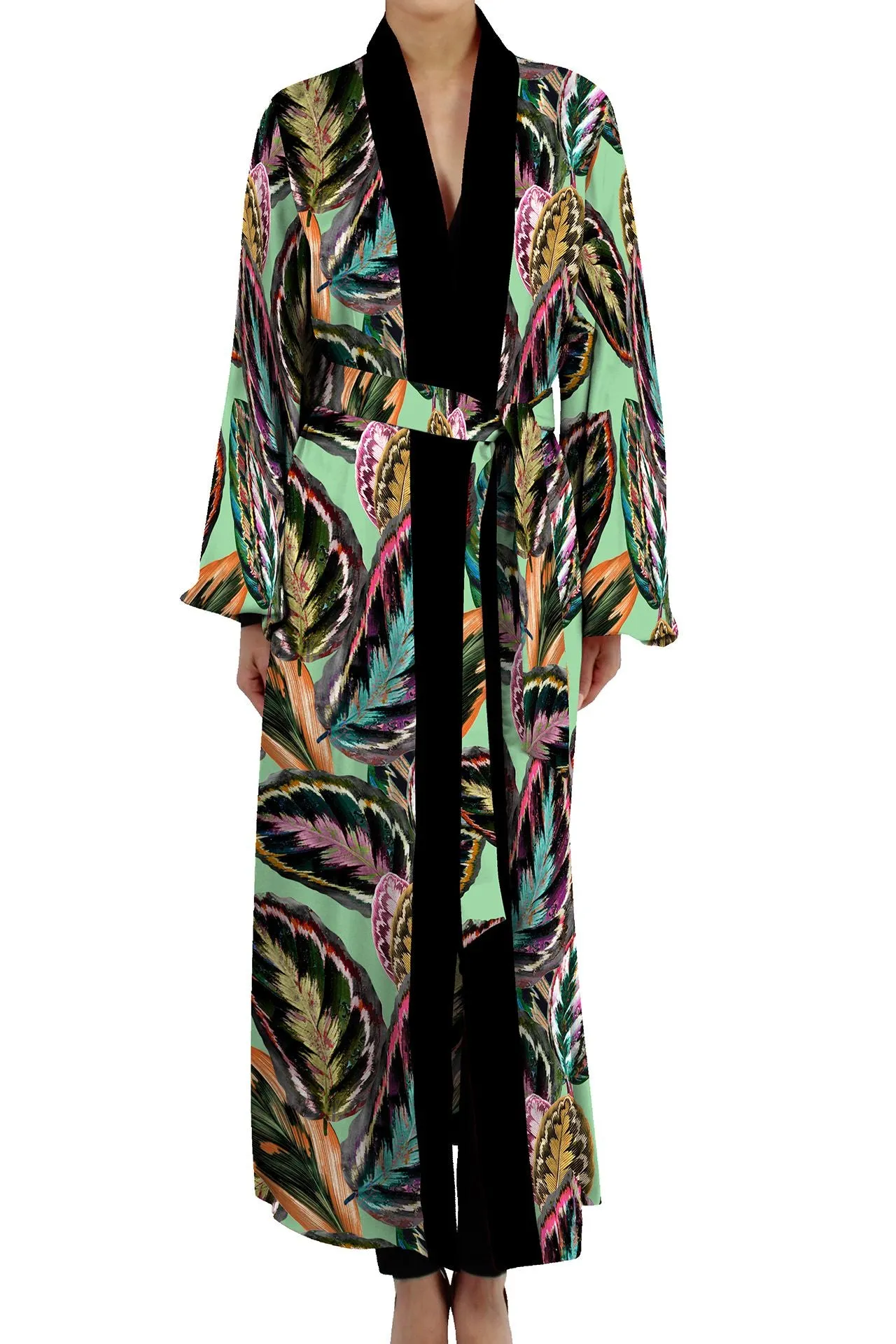 Kyle Leaf Print Robe Dress on Rhobh