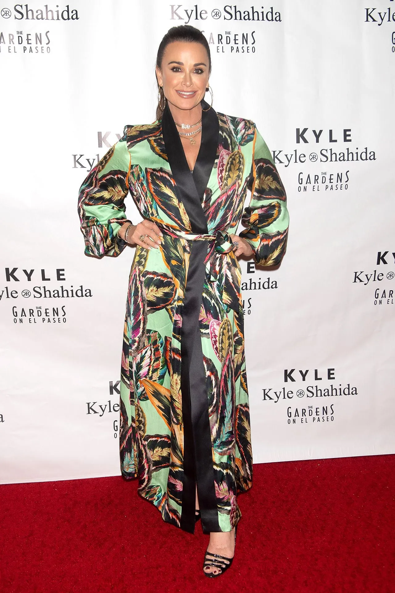 Kyle Leaf Print Robe Dress on Rhobh