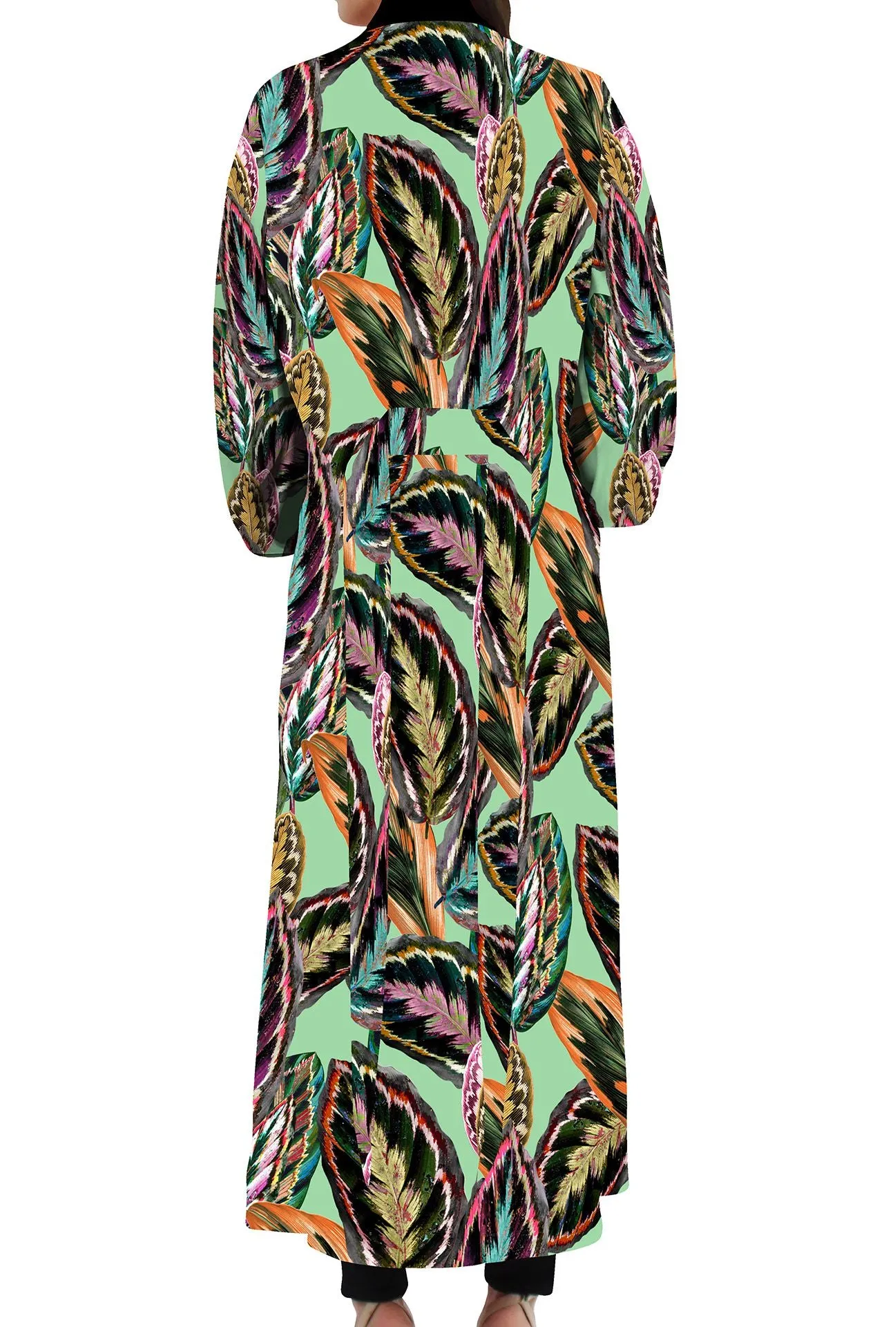 Kyle Leaf Print Robe Dress on Rhobh