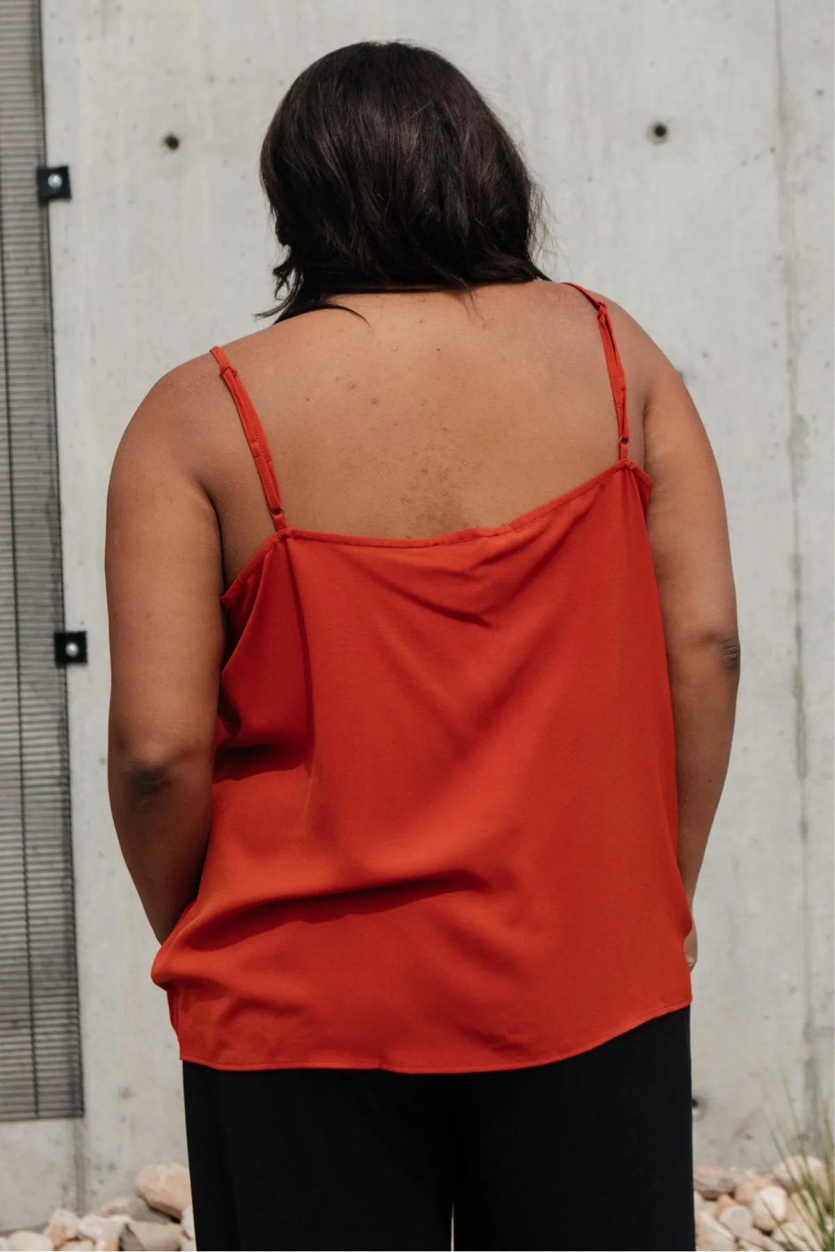 Lace Applique Camisole In Burnt Orange