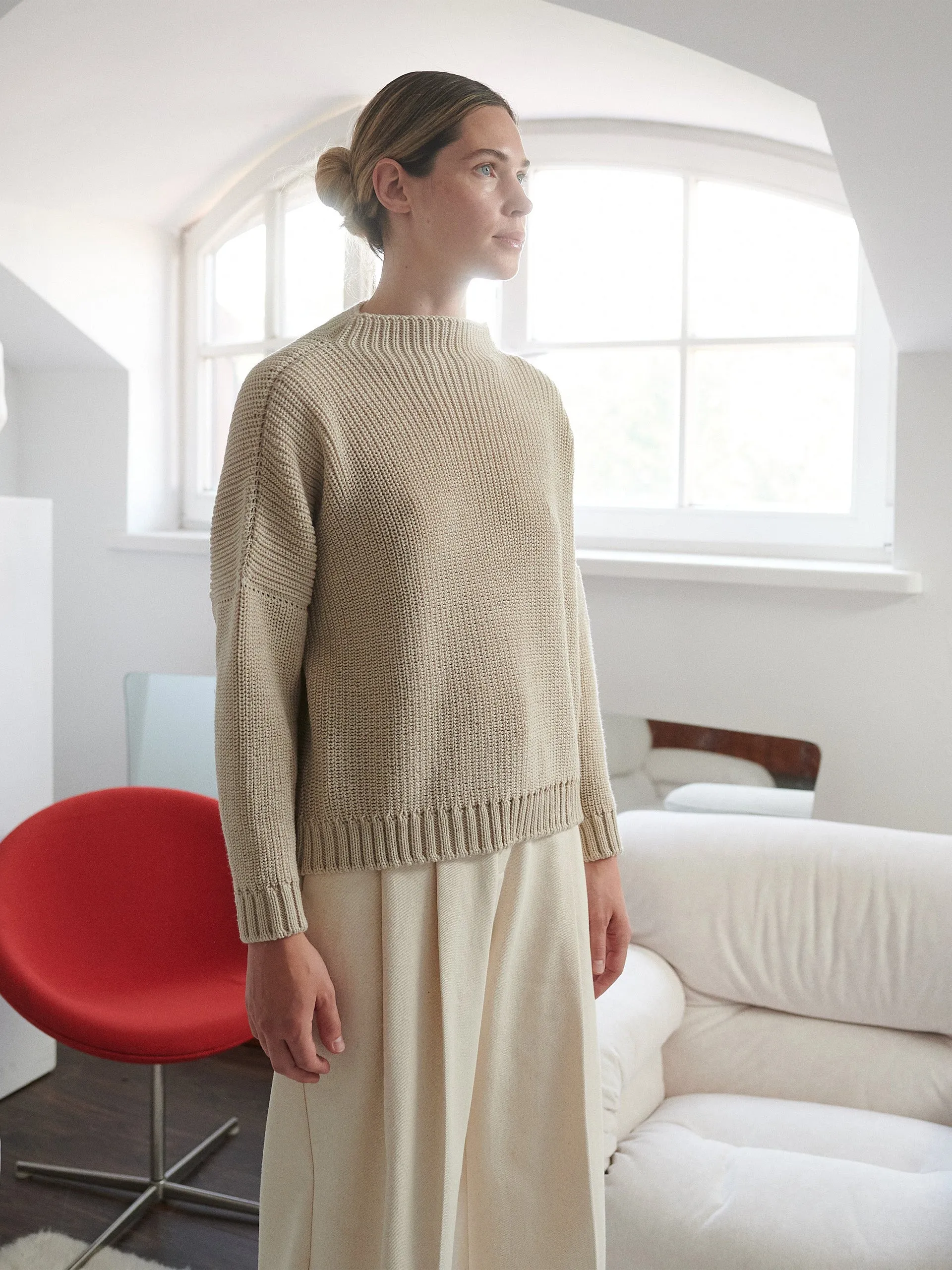 Laumės beige merino wool sweater