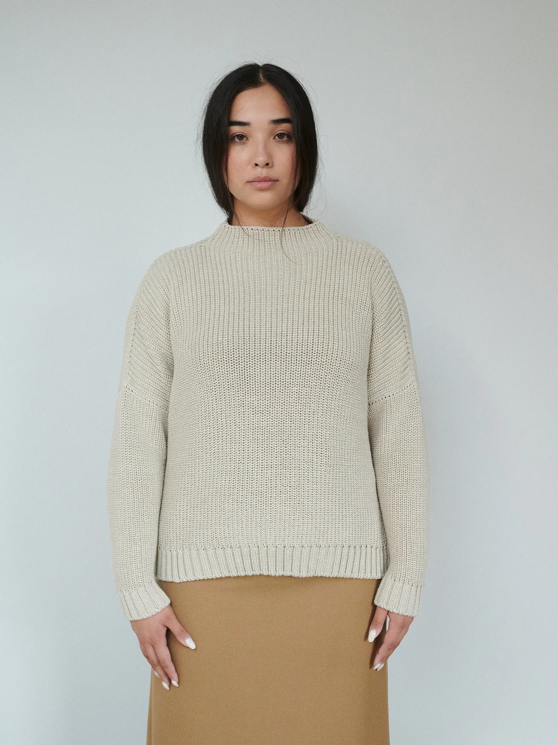 Laumės beige merino wool sweater