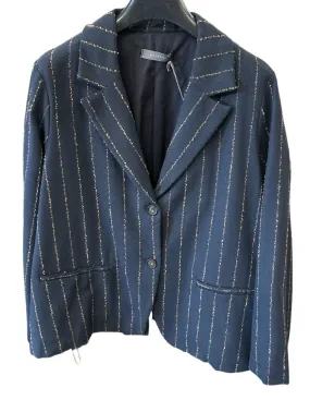 Leonard Blazer Pinstripe Navy/Okra