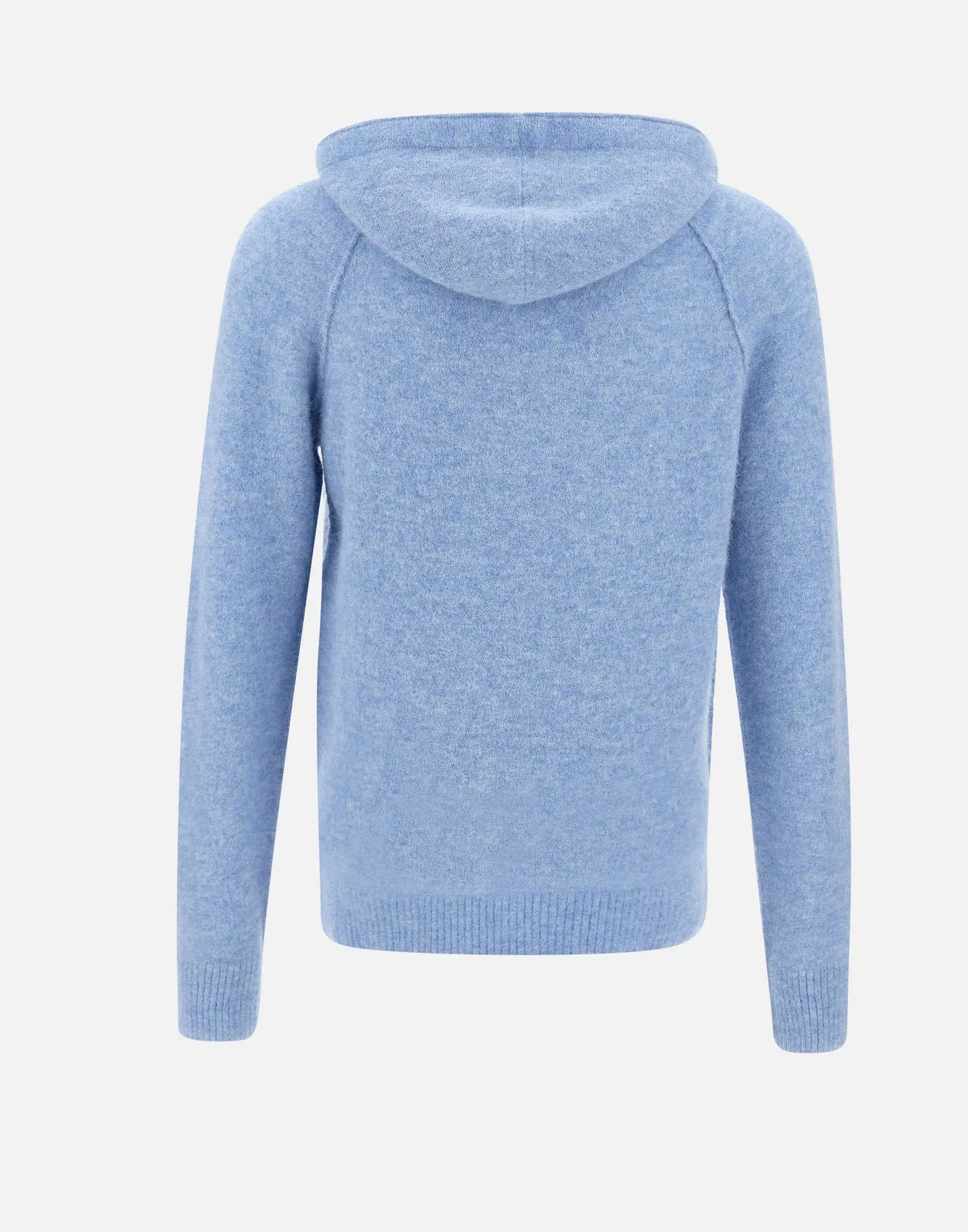 Light Blue Alpaca Blend Hoodie Sweater