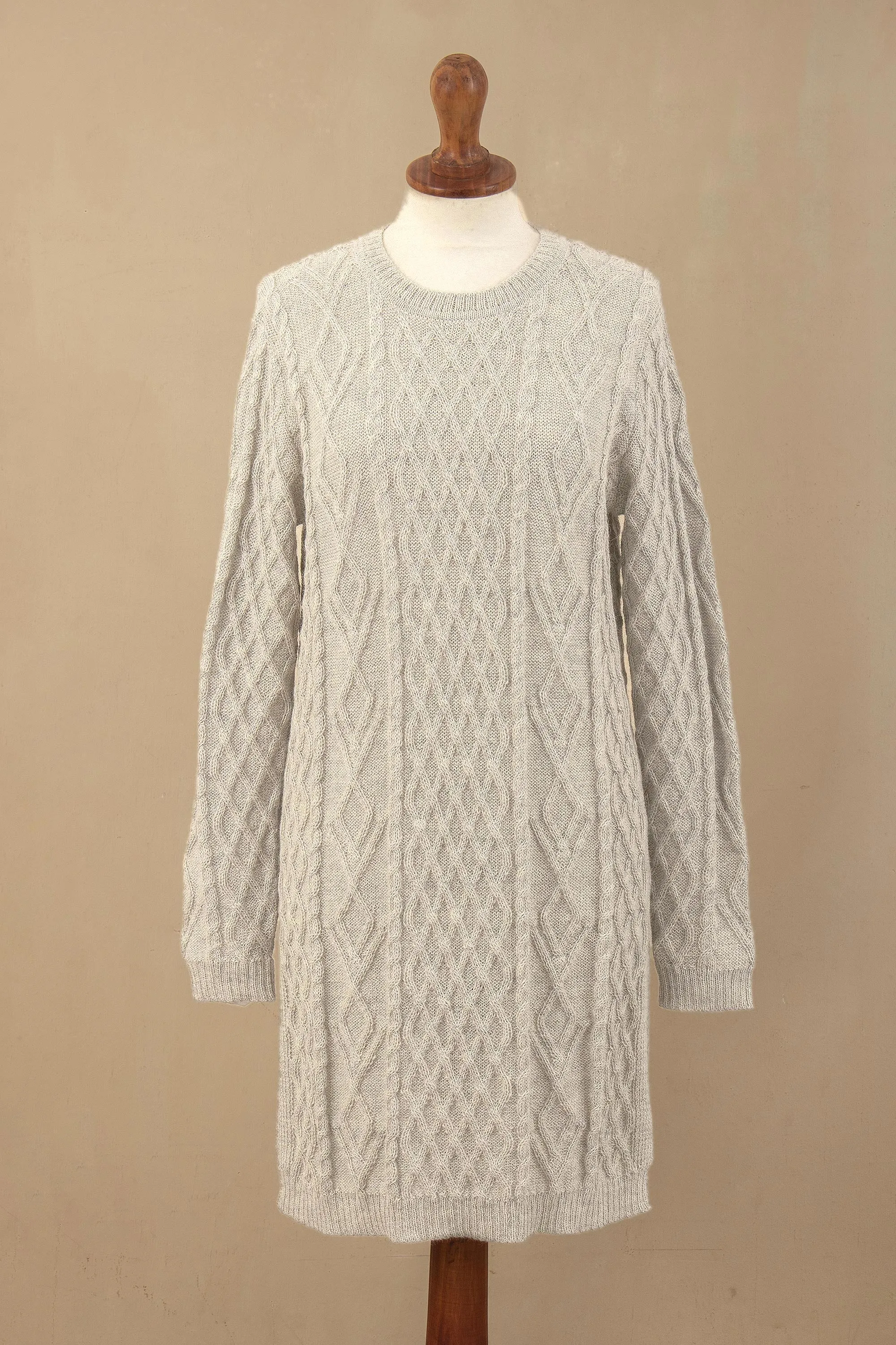 Long Lines in Grey Baby Alpaca Grey Tunic Sweater Dress