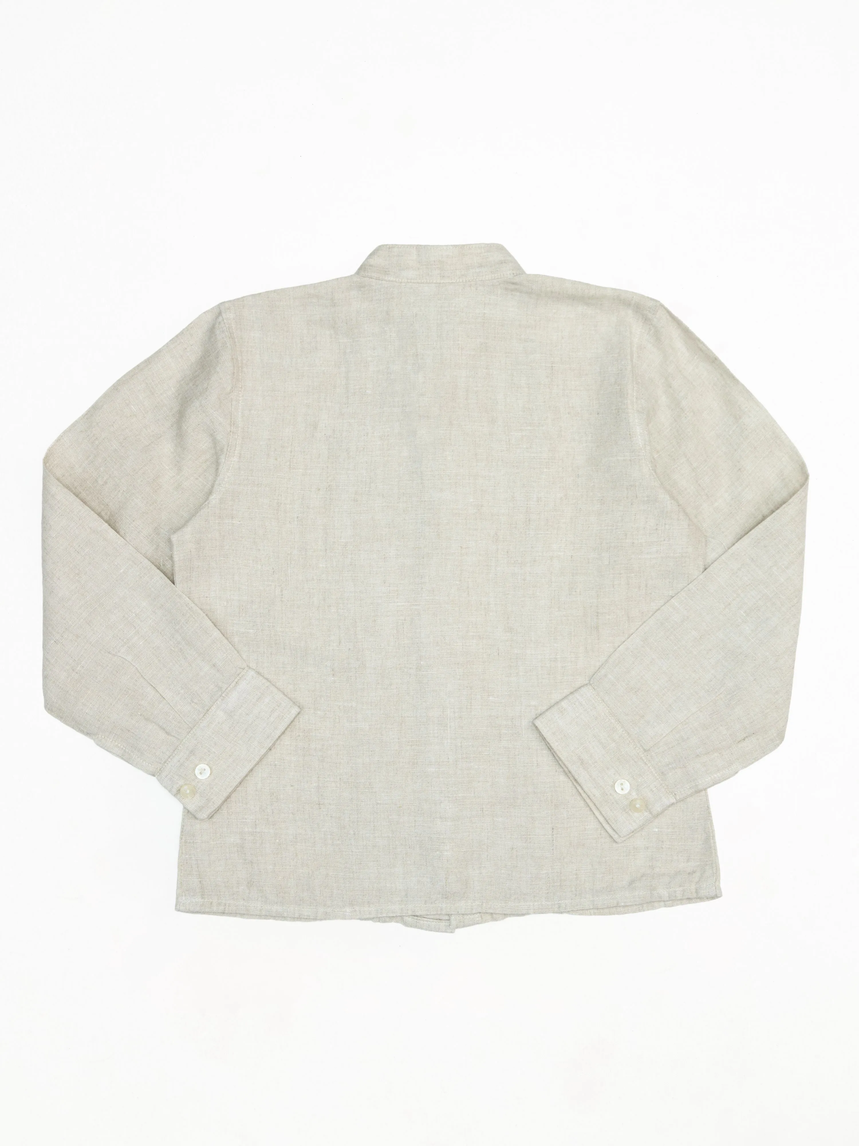 Long Sleeve Band Linen Shirt