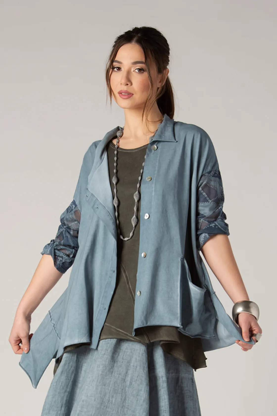 LUUKAA Ella Jacket in Blue Stonewash