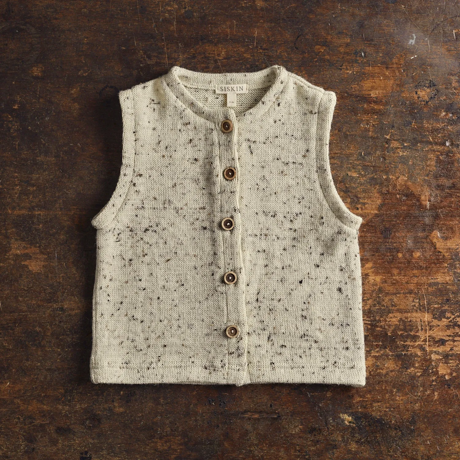 Magpie Baby & Kids Vest - Merino Wool Speckle - Quail