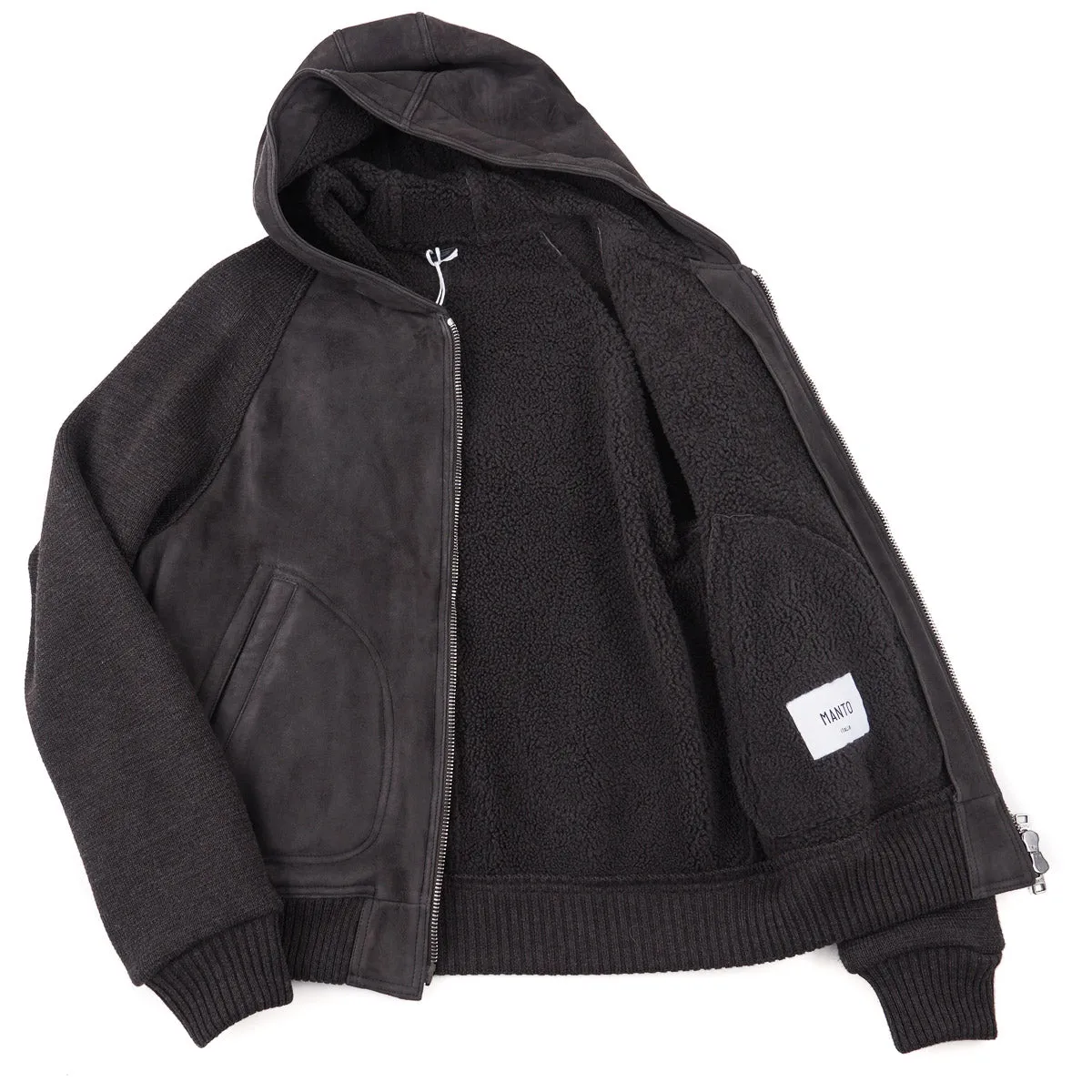 Manto Shearling Leather Hooded Jacket