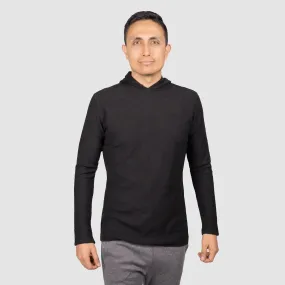 Men's Alpaca Wool Long Sleeve Hoodie: 250 Lightweight