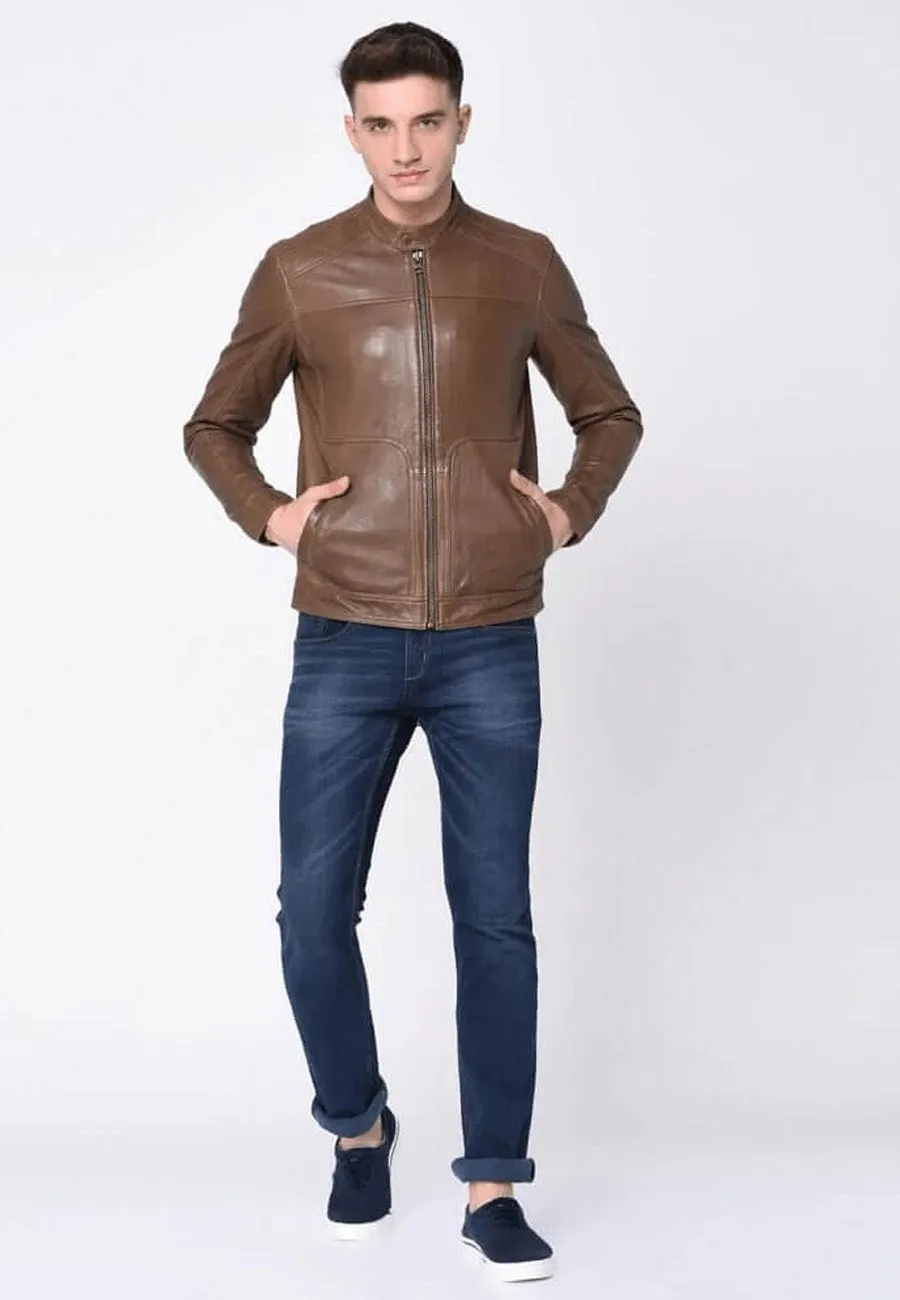 Men’s Brown Sheepskin Leather Jacket