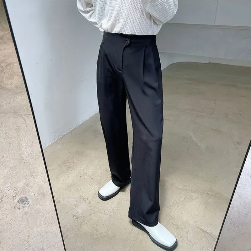 Men's Casual Simple Straight Drape Wide Leg Pants