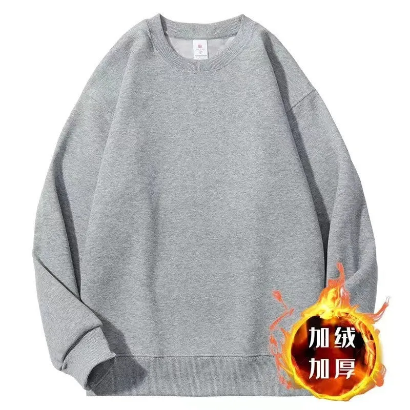 METAVERSMALL Dark gray 350 heavy weight high quality crew neck sweater spring and autumn loose simple American casual base men and women