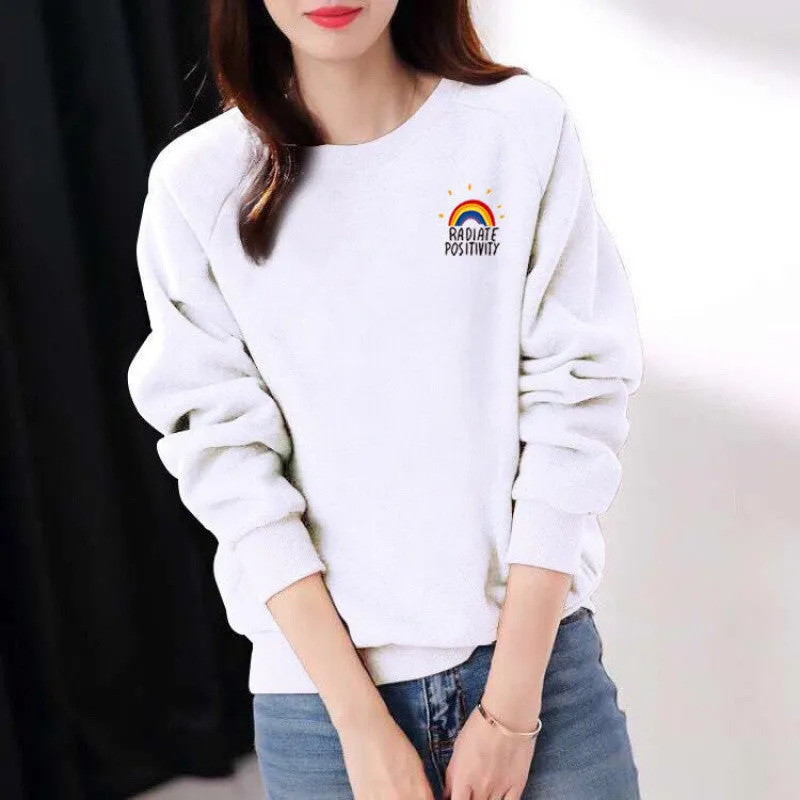 METAVERSMALL New autumn and winter new cotton sweater women loose and thin Korean version simple and versatile long-sleeved T-shirt wearing foreign style top