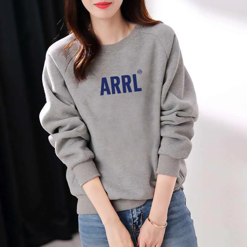 METAVERSMALL New autumn and winter new cotton sweater women loose and thin Korean version simple and versatile long-sleeved T-shirt wearing foreign style top