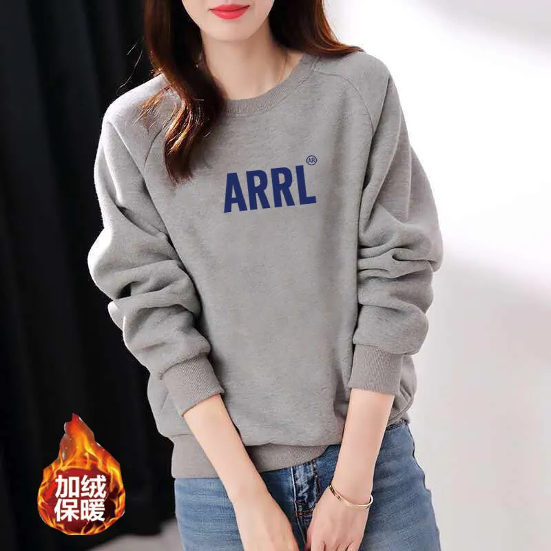 METAVERSMALL New autumn and winter new cotton sweater women loose and thin Korean version simple and versatile long-sleeved T-shirt wearing foreign style top