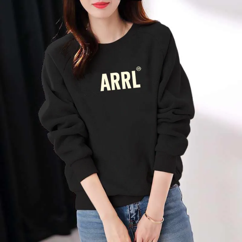 METAVERSMALL New autumn and winter new cotton sweater women loose and thin Korean version simple and versatile long-sleeved T-shirt wearing foreign style top