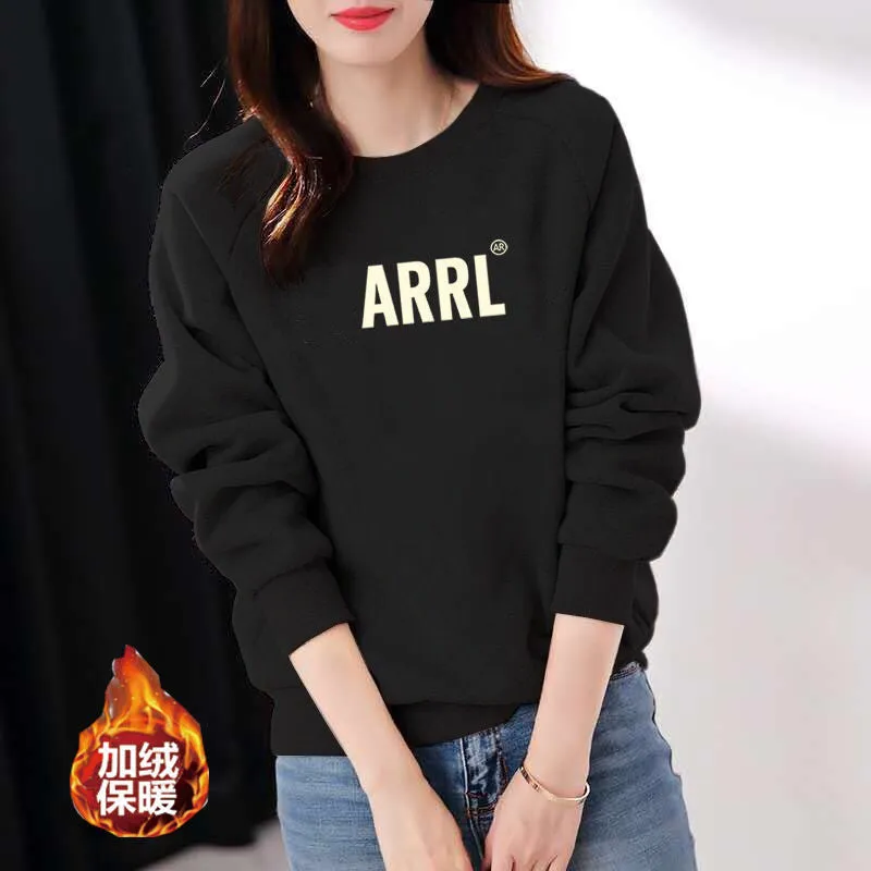 METAVERSMALL New autumn and winter new cotton sweater women loose and thin Korean version simple and versatile long-sleeved T-shirt wearing foreign style top