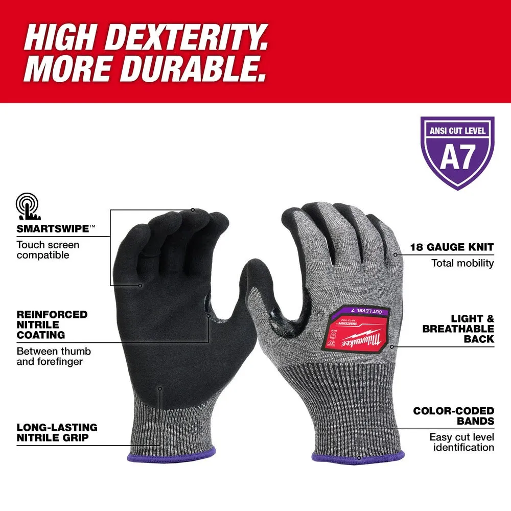 Milwaukee 48-73-7011 Cut Level 7 High-Dexterity Nitrile Dipped Gloves - M