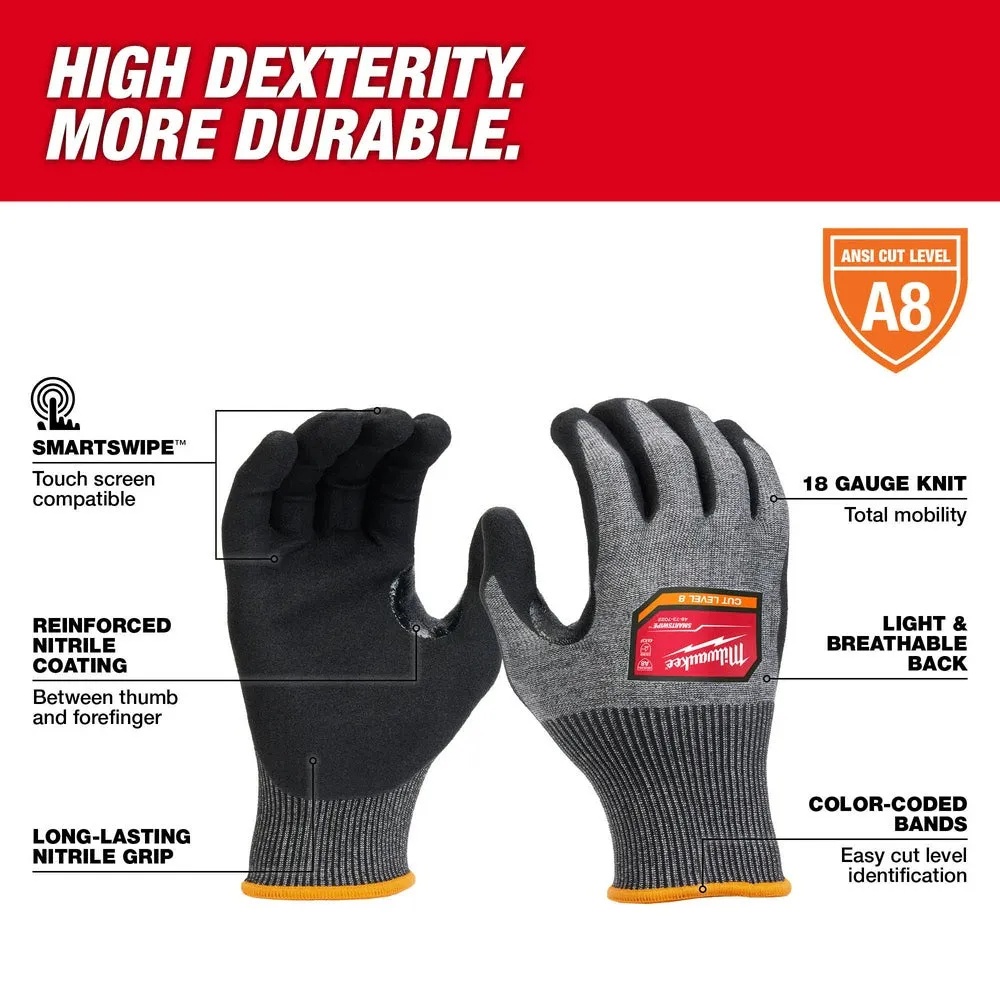 Milwaukee 48-73-7022 Cut Level 8 High-Dexterity Nitrile Dipped Gloves - L