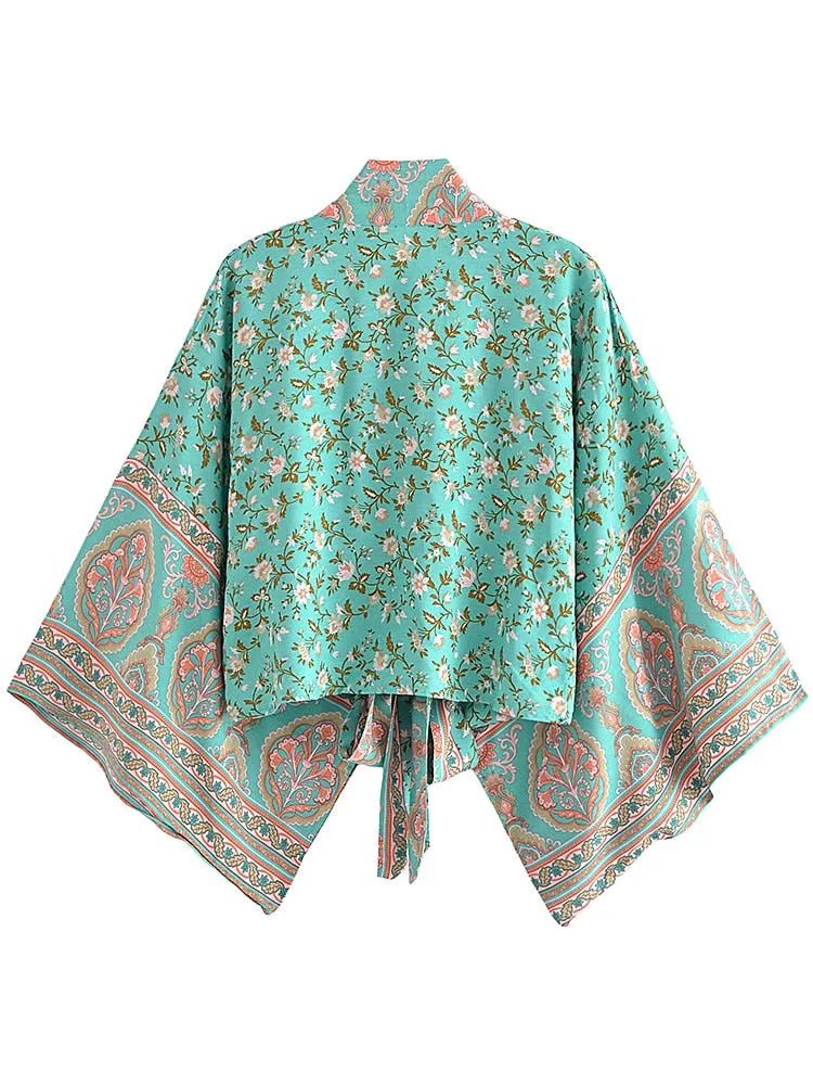 Mint Boho Kimono Wrap Top