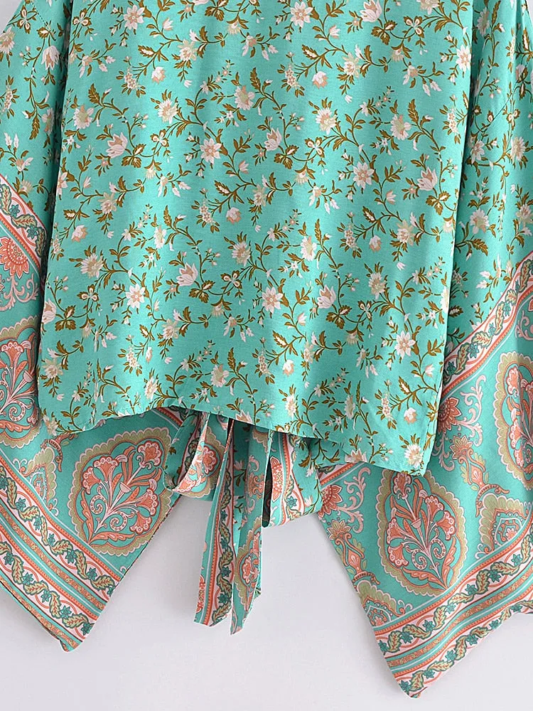 Mint Boho Kimono Wrap Top